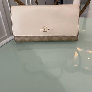 Coach Cream and Brown Women's Wallet